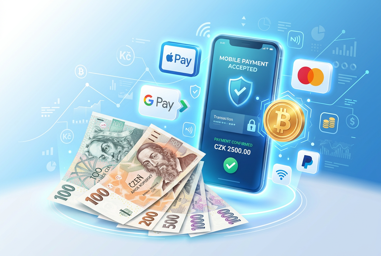 Různé ikony mobilních platebních metod a digitálních peněženek
